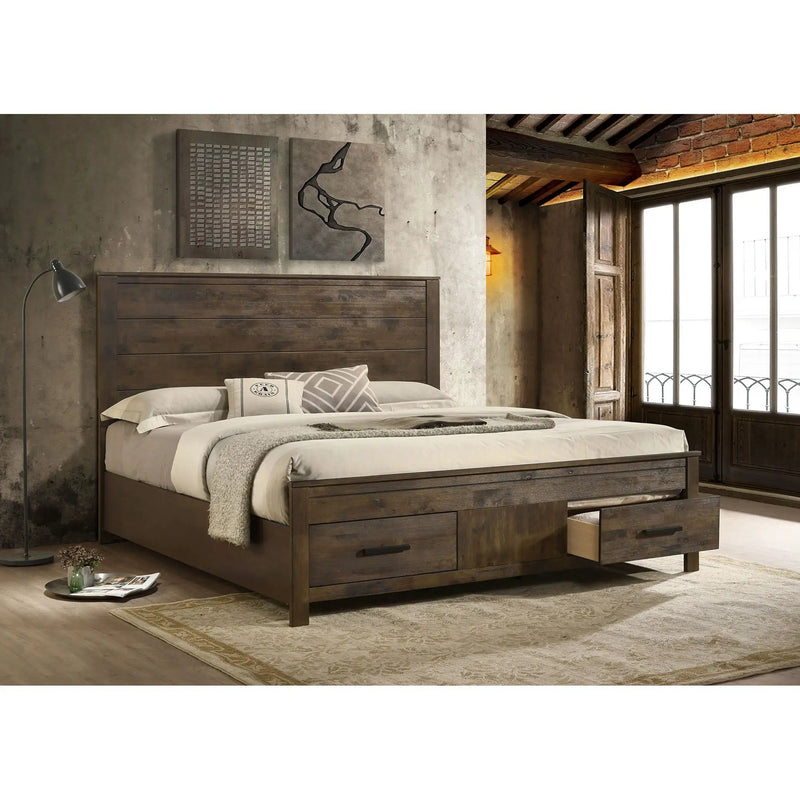 Greely - Eastern King Storage Bed - Brown by HouseOfZazla