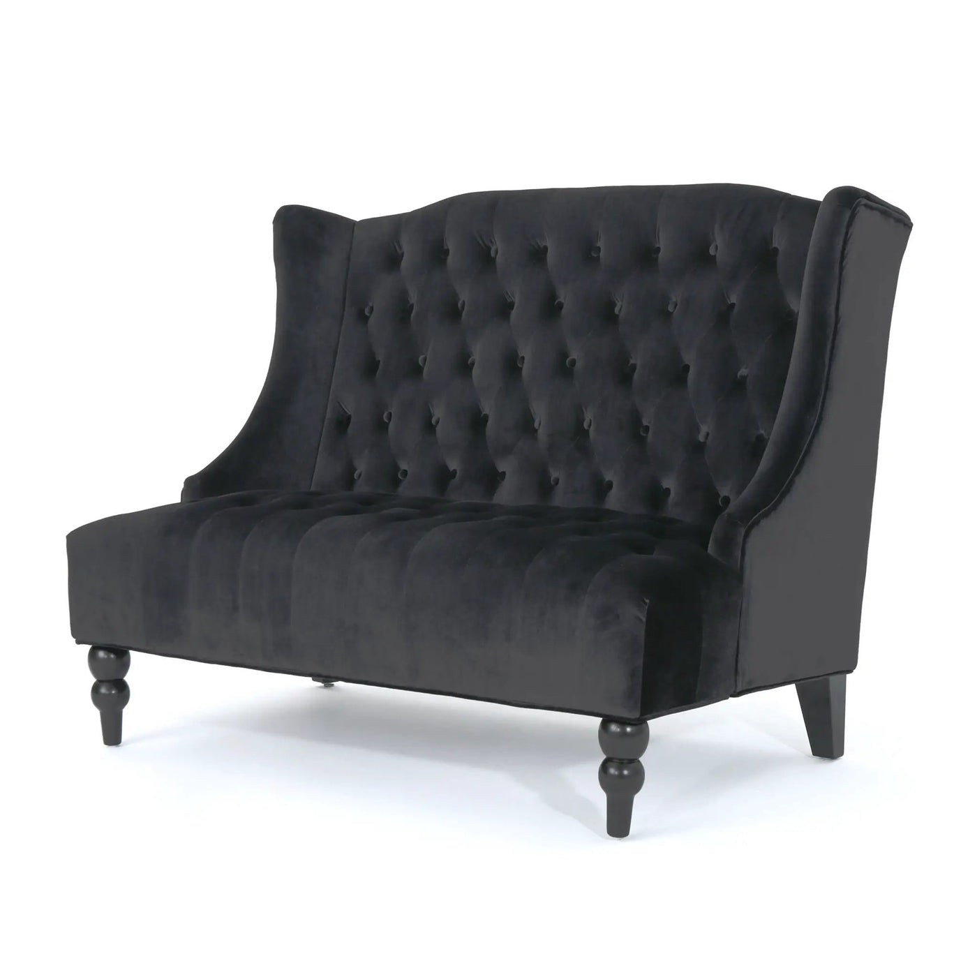 Nurturing Upholstered Loveseat With Wing Back And Diamond Tufting by HouseOfZazla