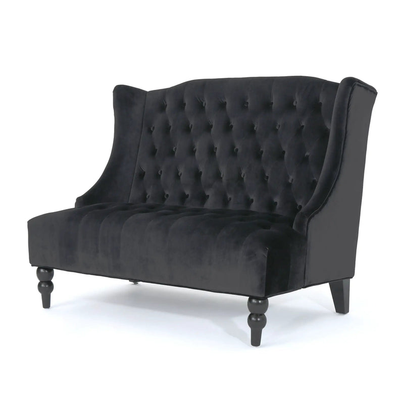 Nurturing Upholstered Loveseat With Wing Back And Diamond Tufting by HouseOfZazla