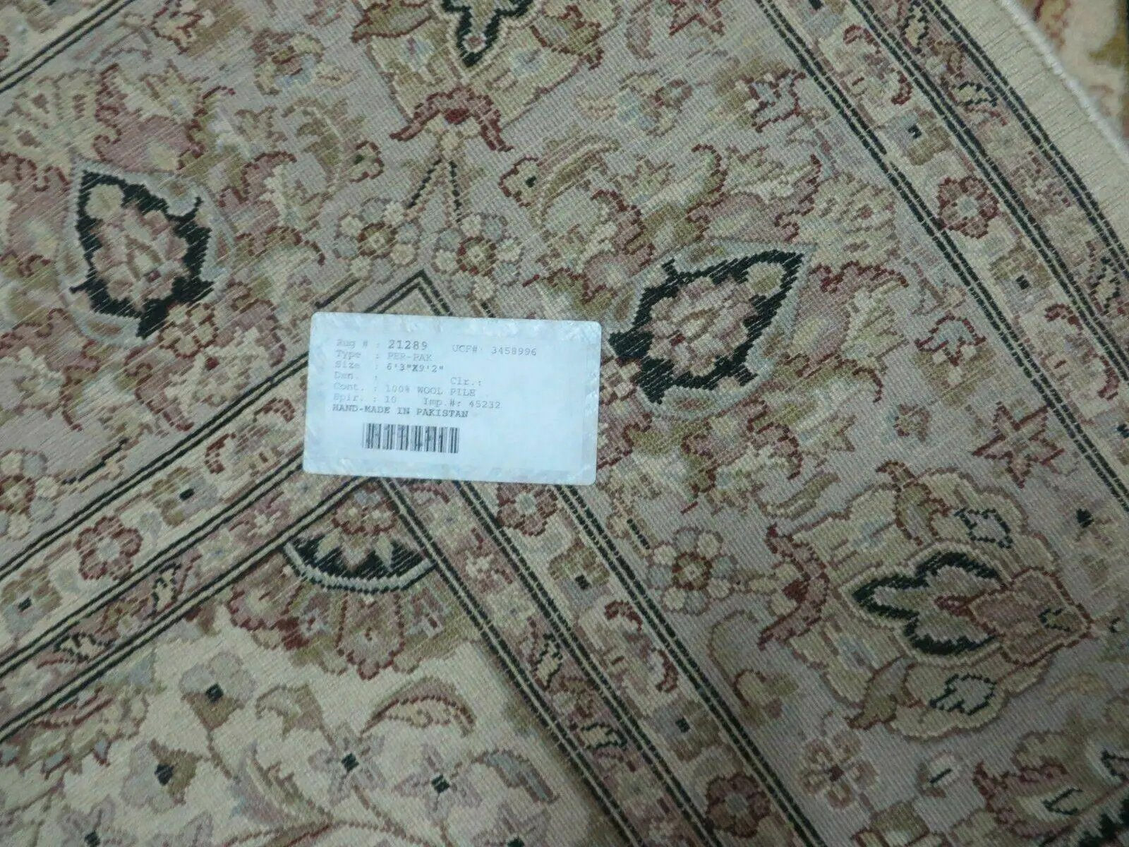 6' X 9' Vintage Fine Handmade Pakistan Oriental Floral Wool Rug Carpet Nice by Jewel Rugs