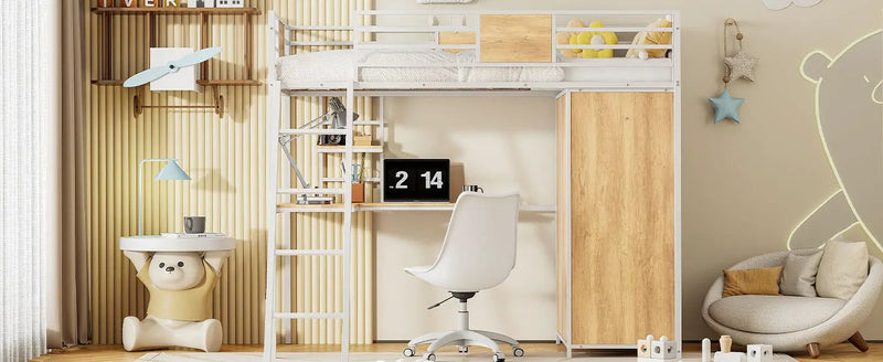 Loft Bed With L Shape Desk And Wardrobe by HouseOfZazla