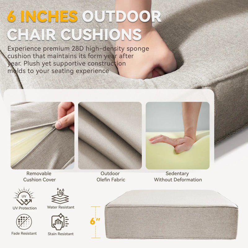 6-Inch Thick Outdoor Chair Cushion by HouseOfZazla