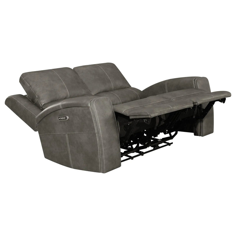 Brickston 3-piece Triple Power Reclining Sofa Set Charcoal by Unique Piece Furniture