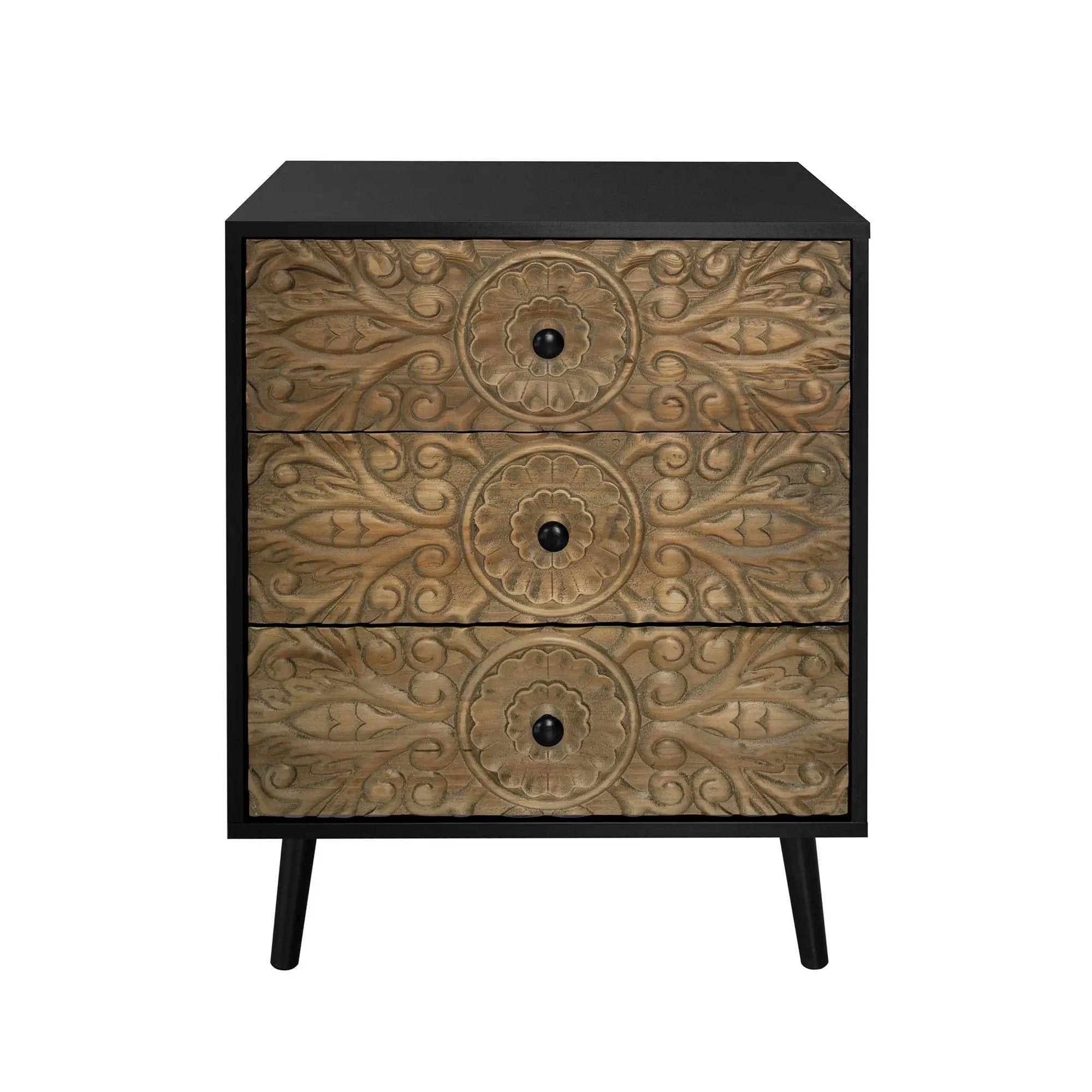 3 Drawer Cabinet, Suitable For Bedroom - Black by Unique Piece Furniture