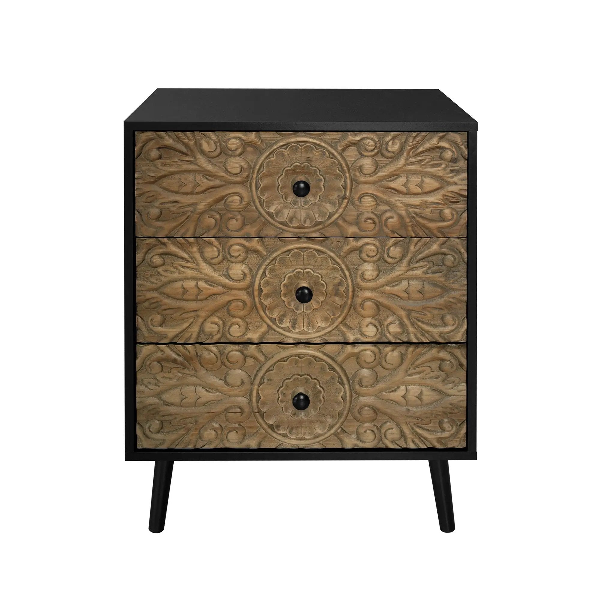 3 Drawer Cabinet, Suitable For Bedroom - Black by HouseOfZazla