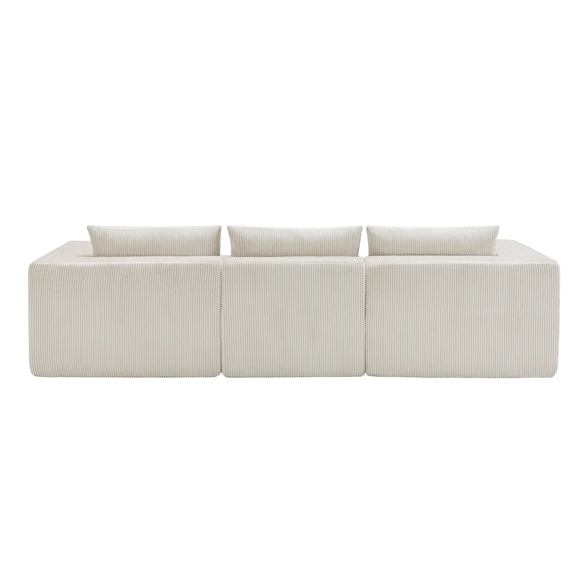 107" Compressed Sectional Sofa (Beige) by HouseOfZazla