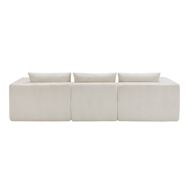 107" Compressed Sectional Sofa (Beige) by HouseOfZazla