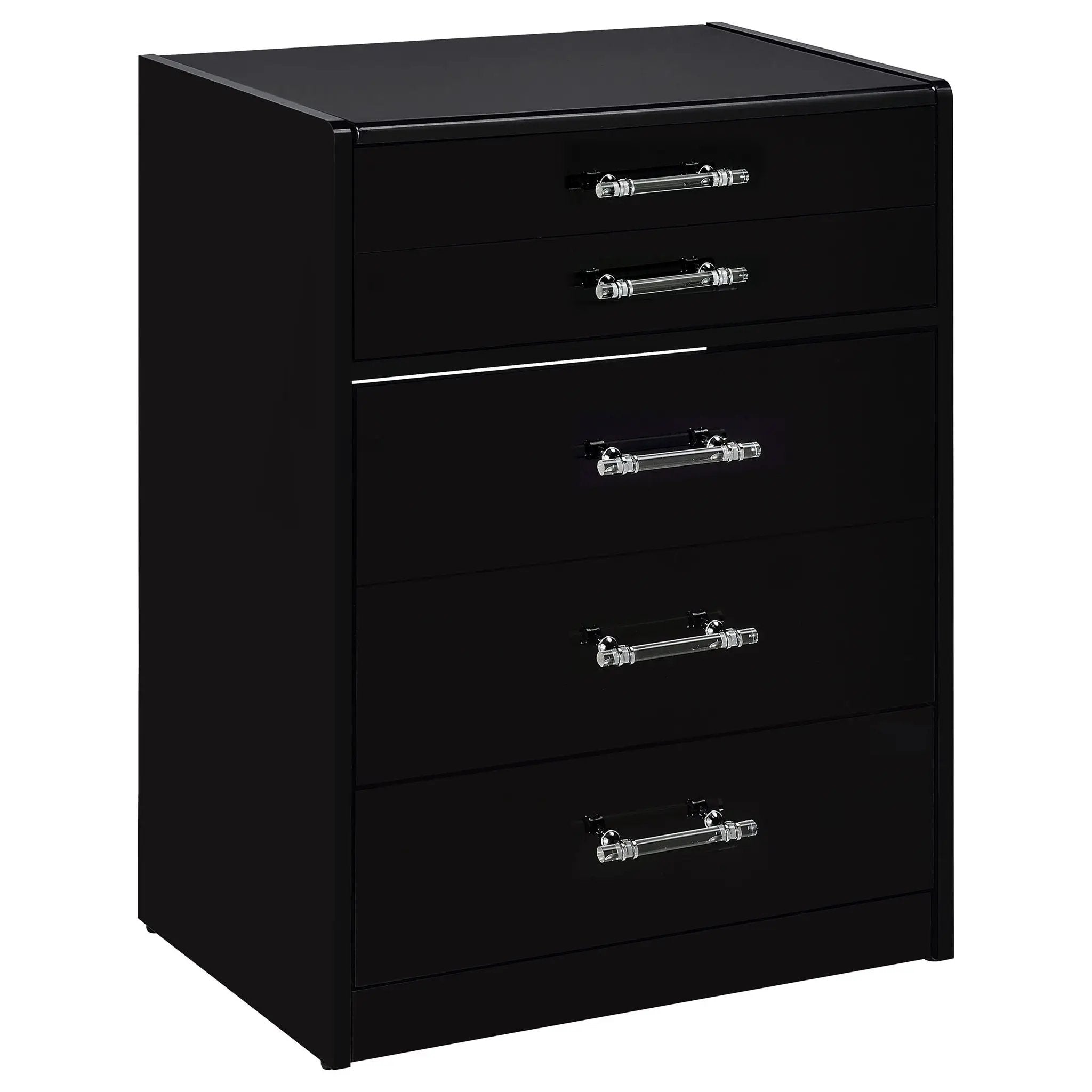 Danbury 3-drawer Makeup Vanity & Stool Set Black High Gloss by Unique Piece Furniture