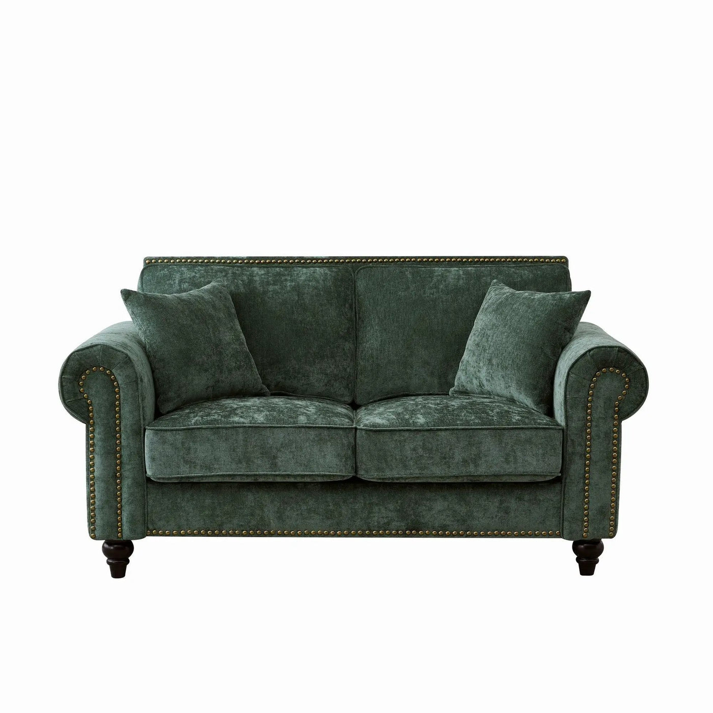 2 Seater Sofa With Rolled Arms, Tufted Upholstered Couch by HouseOfZazla