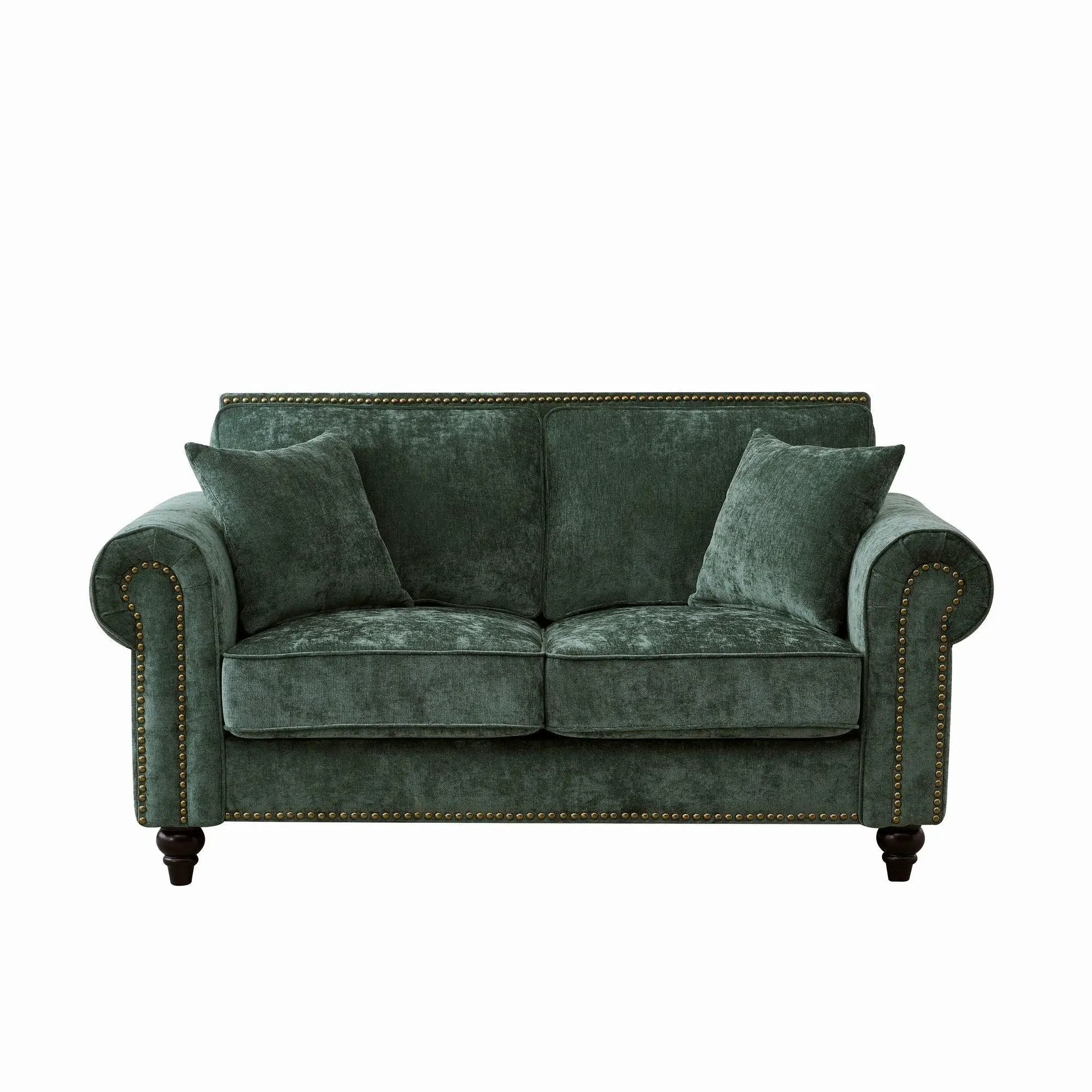 2 Seater Sofa With Rolled Arms, Tufted Upholstered Couch by Unique Piece Furniture