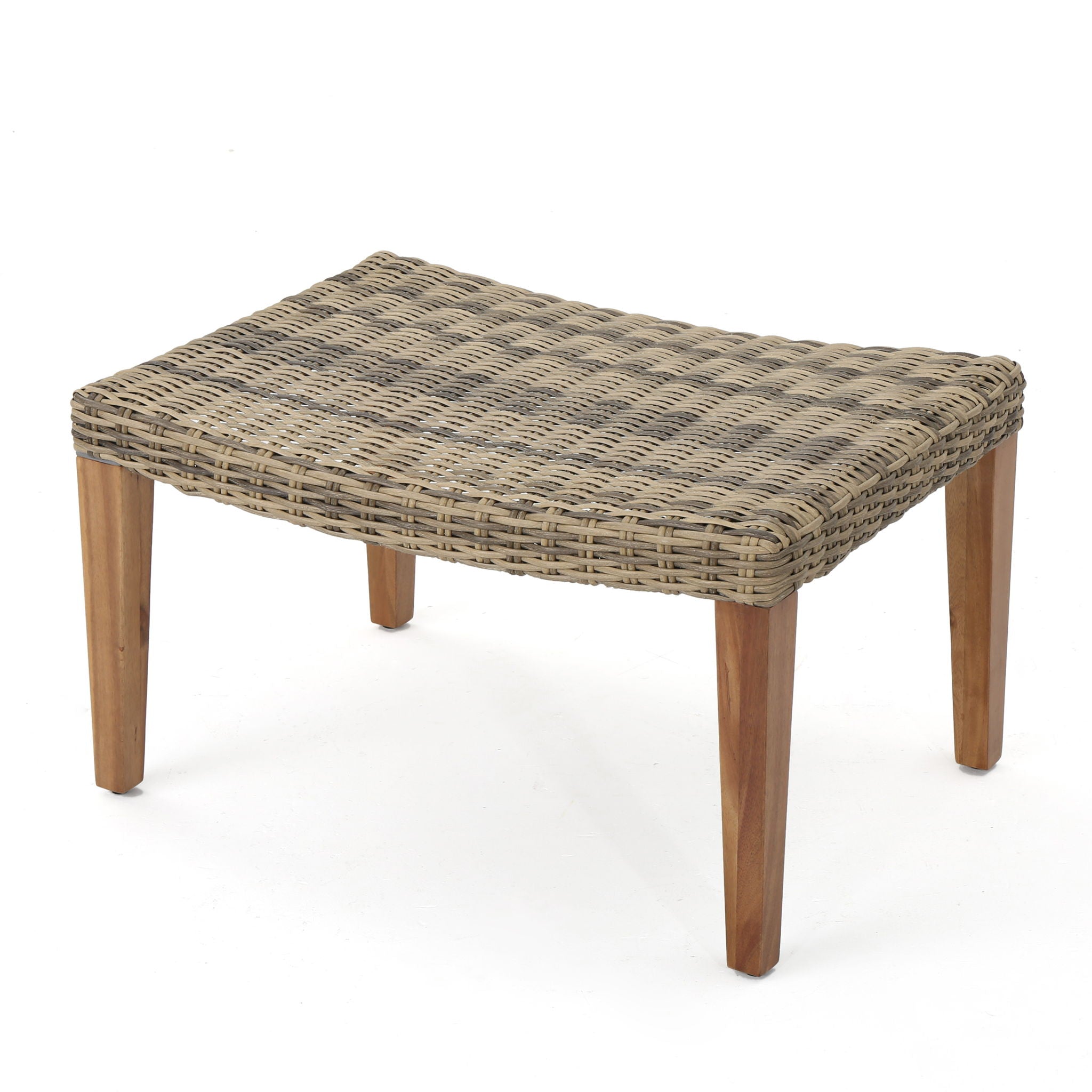 Outdoor Rattan Wicker Ottomans - Gray by HouseOfZazla