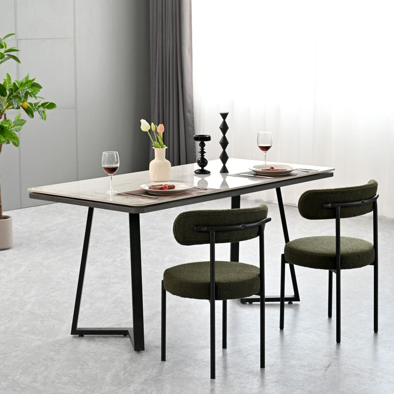 Set of 2 Mid-Century Modern Boucle Dining Chairs by BLAKHOM