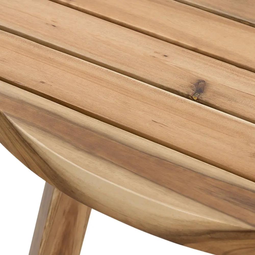 Round Dining Table, Solid Wood - Natural Wood / Brown by HouseOfZazla