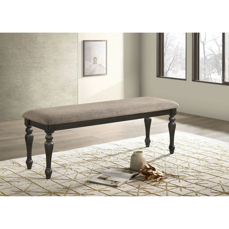 Kavita - Upholstered Dining Bench - Charcoal by HouseOfZazla