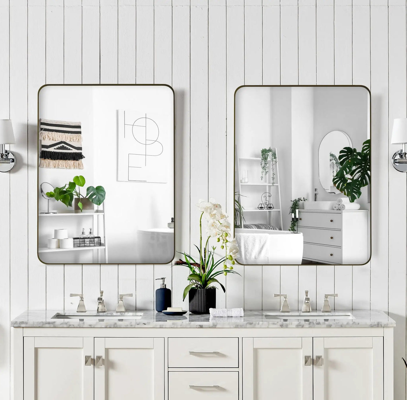 Wall Mirror Rectangular Mirror Metal Framed Mirror Vanity Mirror Dressing Mirror, For Bathroom, Living Room, Bedroom by Unique Piece Furniture