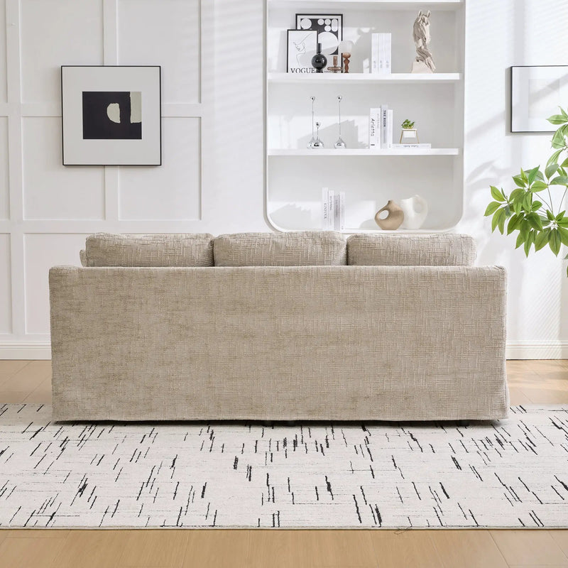 83.86" Wide Modern Casual Sofa in Wheat by HouseOfZazla