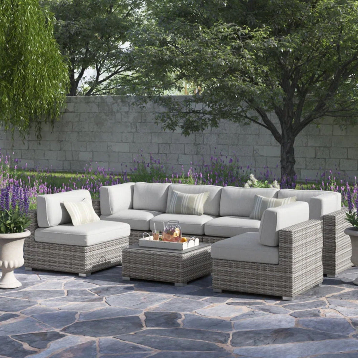 Outdoor Wicker Seating Group With Cushions, photo 17 of 38