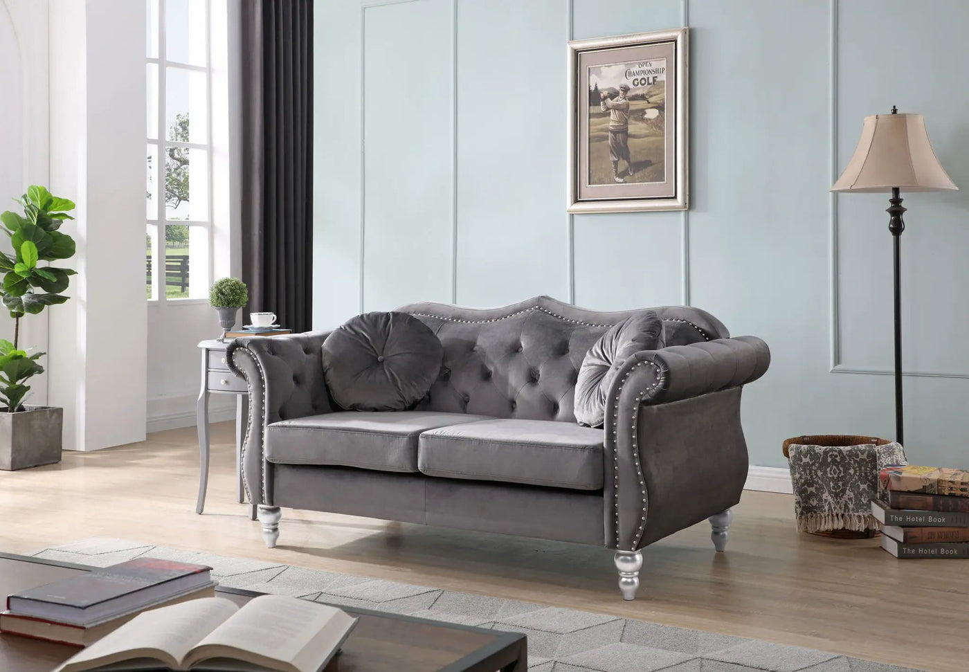 Stylish Flared Arm Loveseat by HouseOfZazla