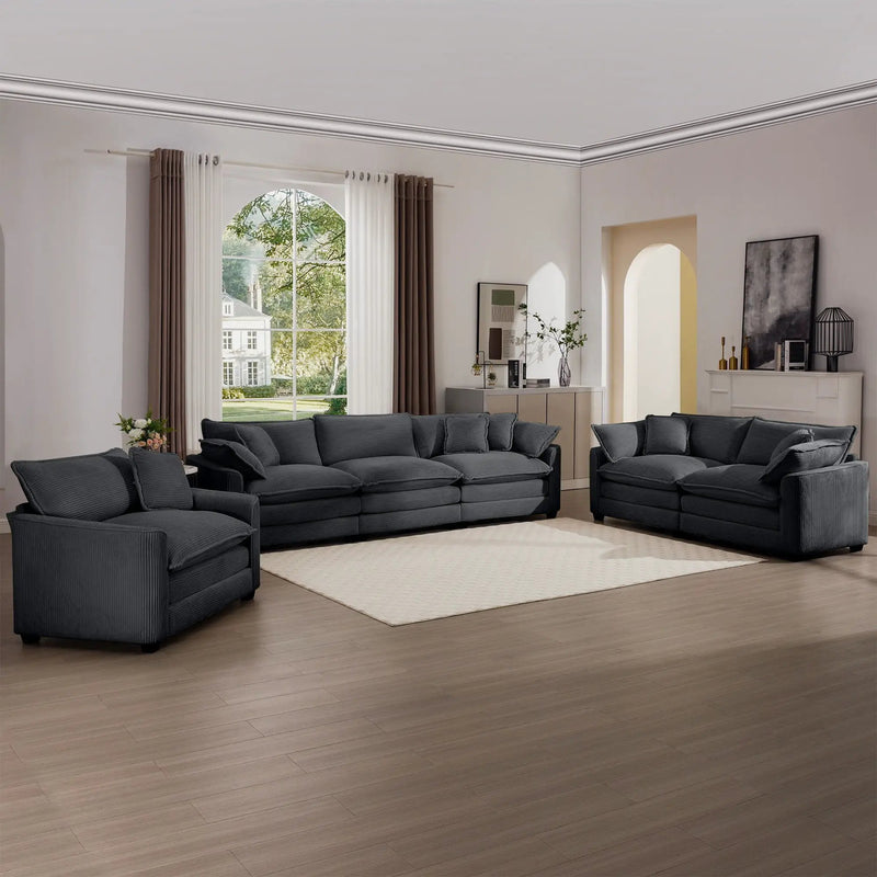 Elegant Oversized Sectional Sofa Set With Deep Seats And Flexible Layout by Unique Piece Furniture