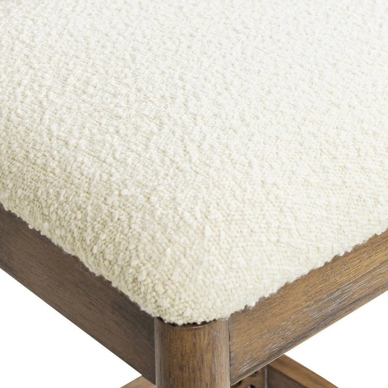 Leon - Arched Back & Upholstered Counter Stool (Set of 2) - Ivory White by HouseOfZazla