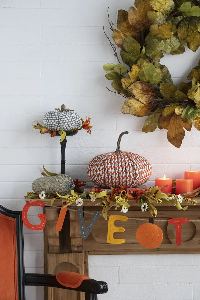Pumpkin Ornament Decor For Holiday Harvest Festival Fall Festival & Thanksgiving (Set of 2) - Orange Multi by HouseOfZazla
