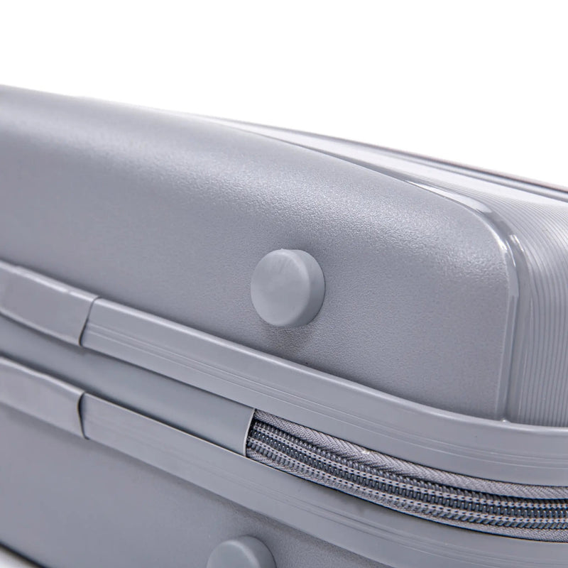4-Piece PP Spinner Wheel Luggage Set with Cosmetic Case, Light Gray by HouseOfZazla