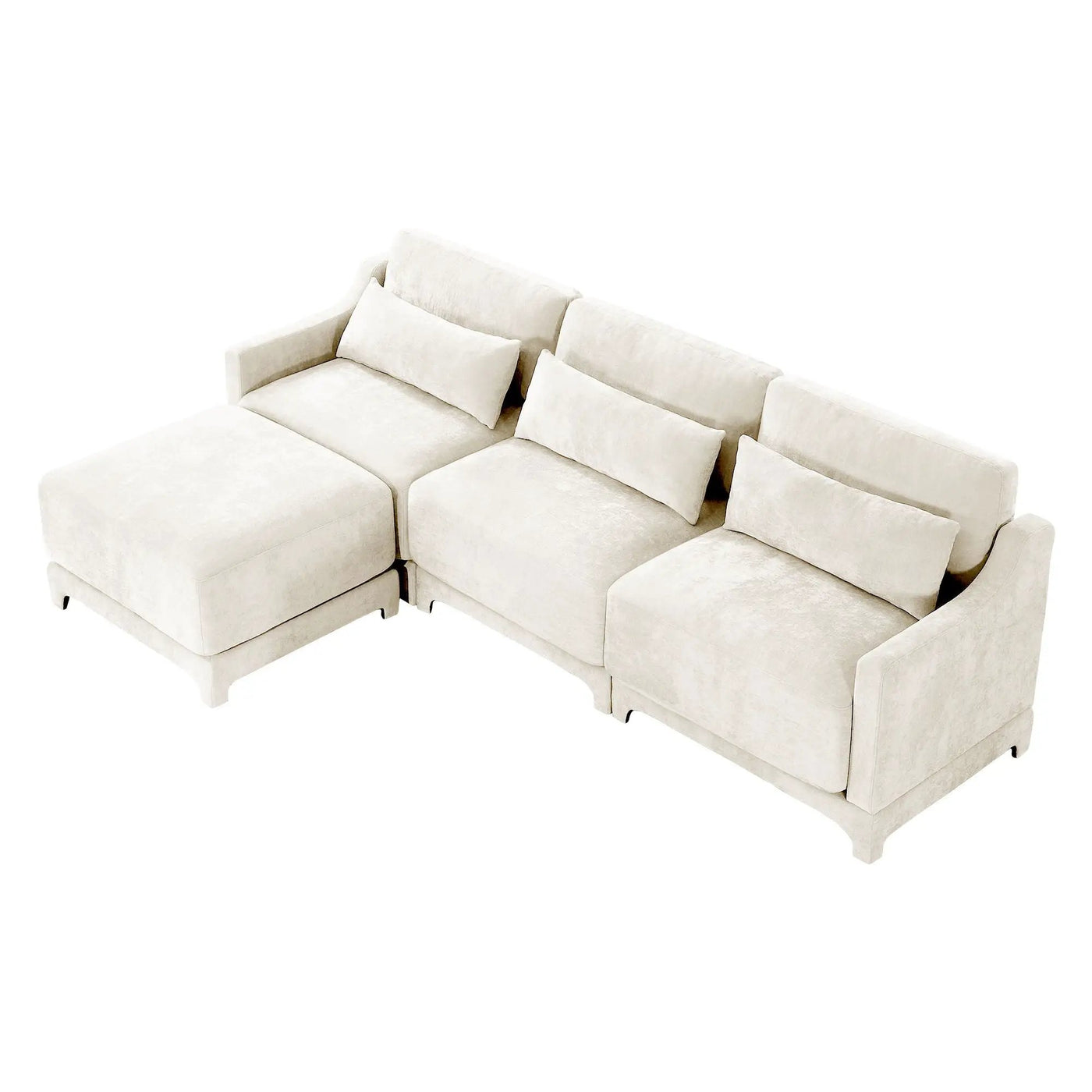 Stylish Sofa With Ottoman And Lumbar Pillows, Ergonomic Design by Unique Piece Furniture