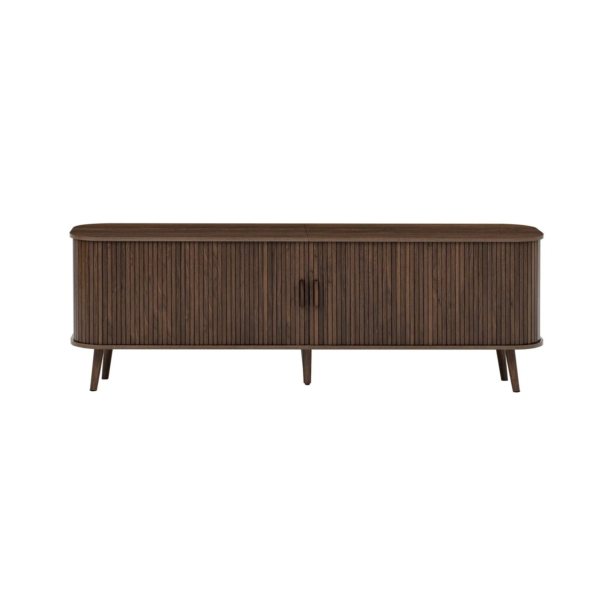 70" TV Stand, Media Center With Ample Storage - Dark Brown by Unique Piece Furniture