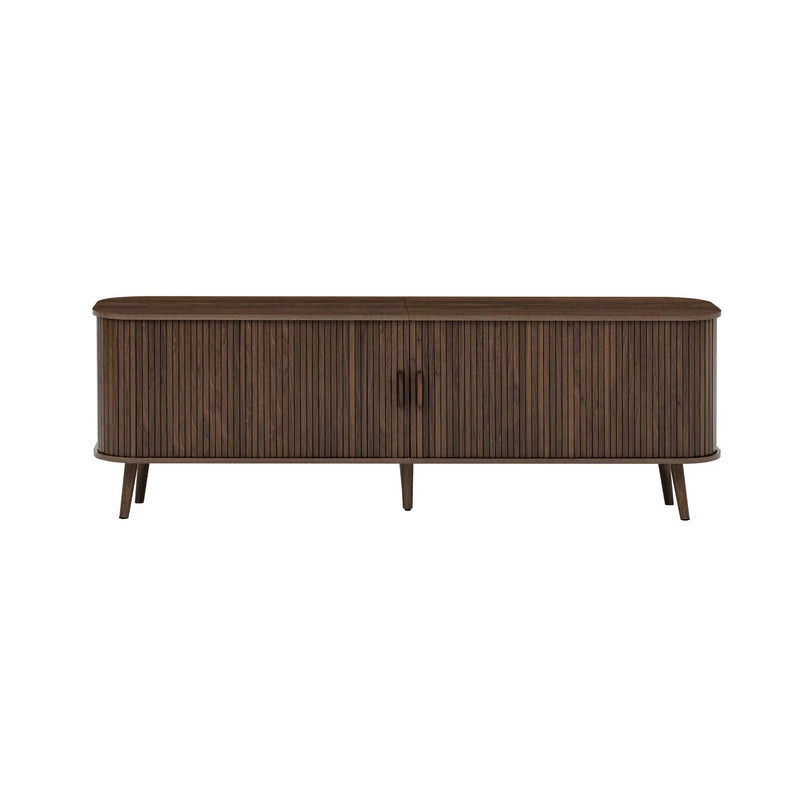 70" TV Stand, Media Center With Ample Storage - Dark Brown by Unique Piece Furniture