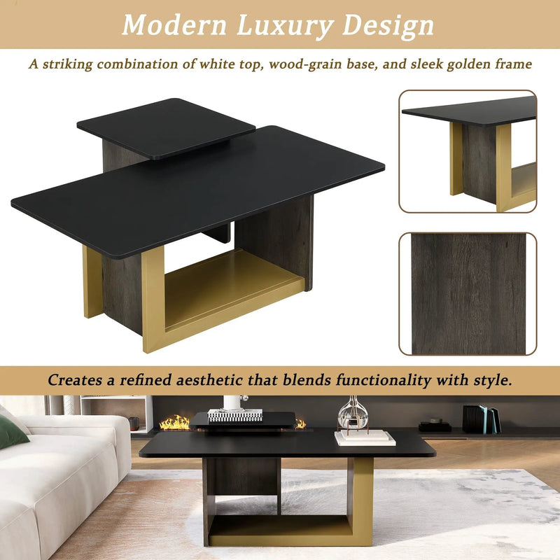 Small Square Coffee Table With End Table (Set of 2) by Unique Piece Furniture