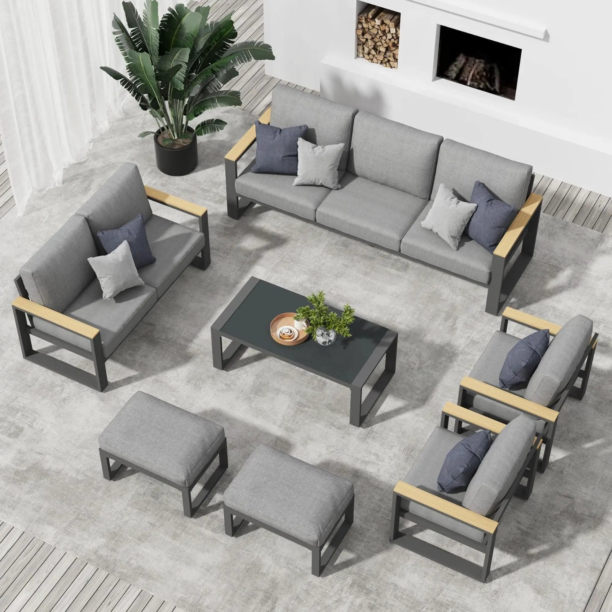 Modern Outdoor Sofa Set With Coffee Table by HouseOfZazla