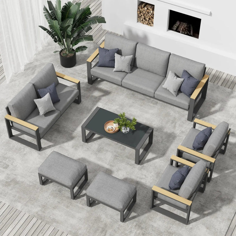 Modern Outdoor Sofa Set With Coffee Table by HouseOfZazla