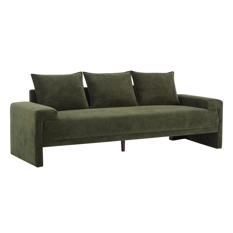 Algora 84.5 in. 3 Seater Modern Upholstered Velvet Sofa, Moss by HouseOfZazla