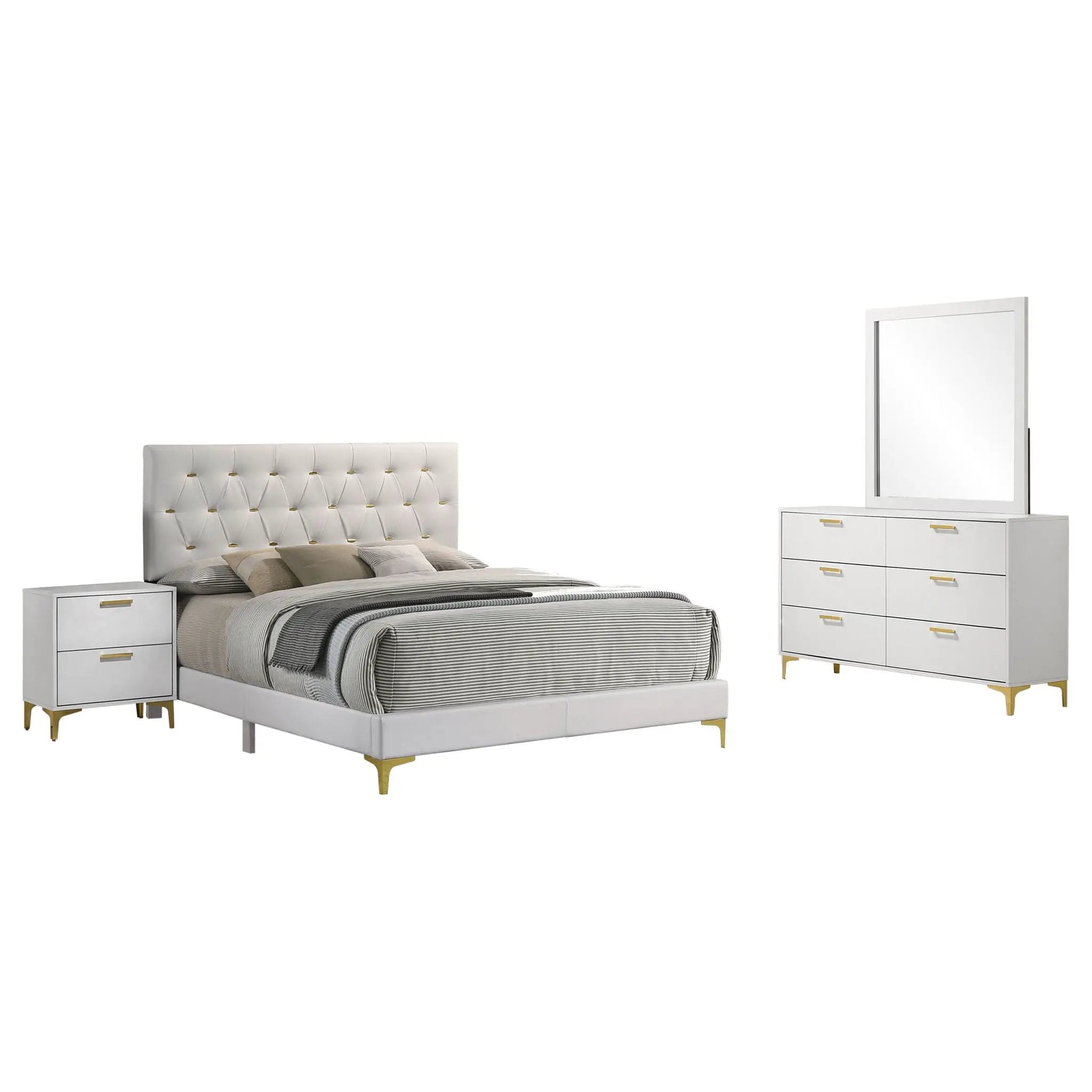 Kendall 4-piece Eastern King Bedroom Set White by Unique Piece Furniture