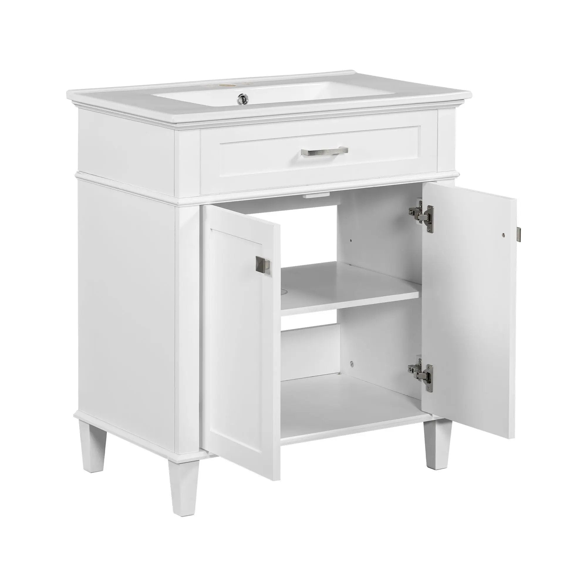 Bathroom Vanity With Ceramic Basin, Soft Close Door And Adjustable Shelves by HouseOfZazla