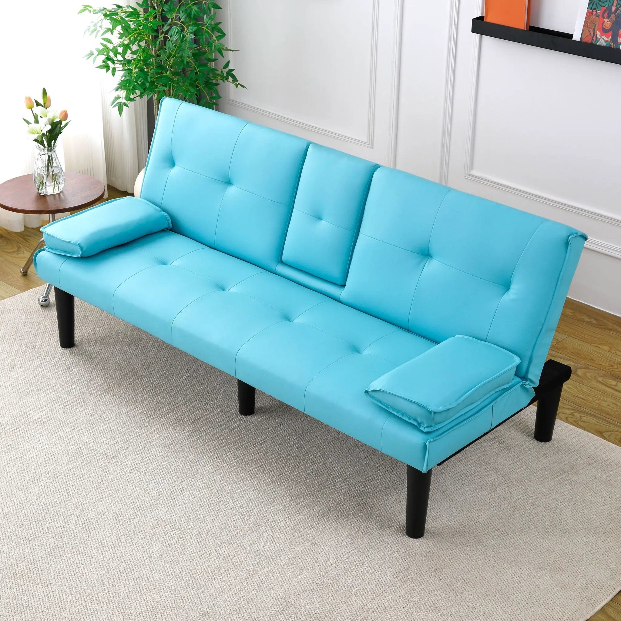 Sofa Bed With Foldable Design And Cup Holder by Unique Piece Furniture