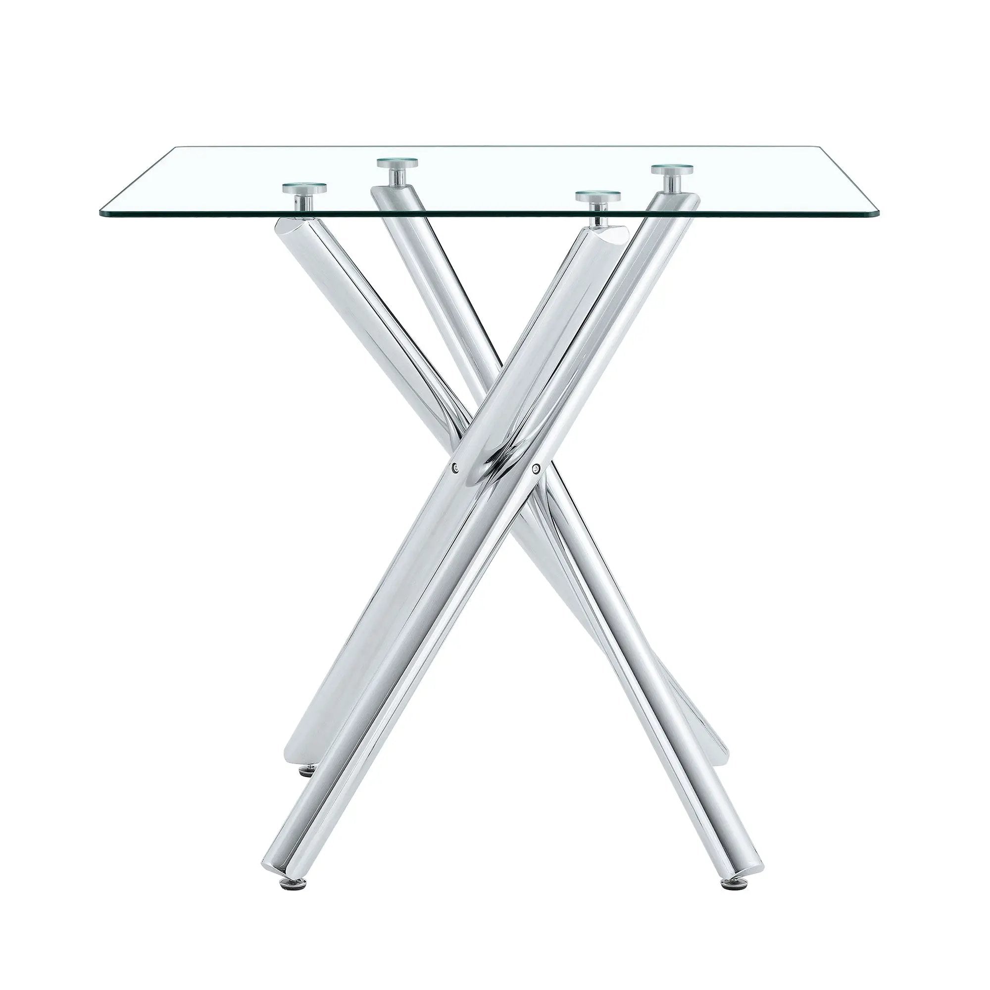 Modern Electroplated Metal Leg Bar Table with Tempered Glass Top by HouseOfZazla