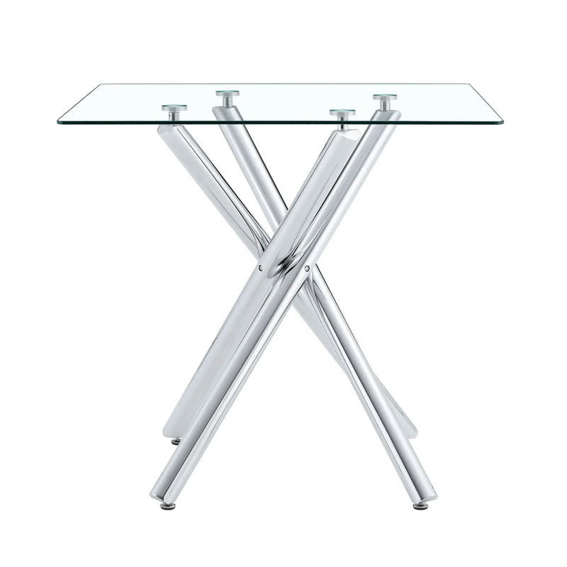 Modern Electroplated Metal Leg Bar Table with Tempered Glass Top by HouseOfZazla