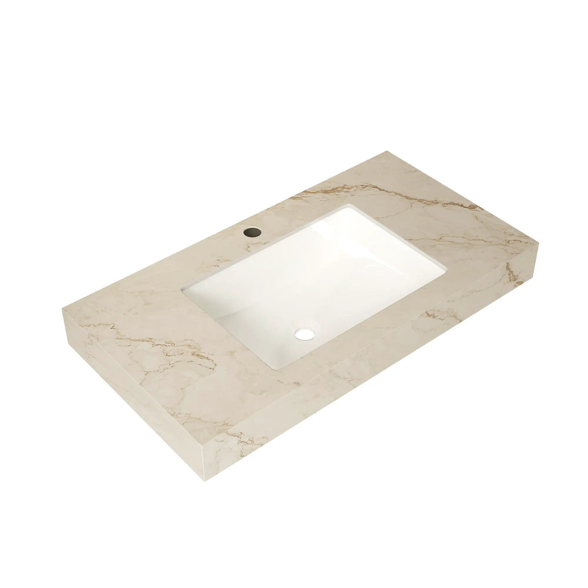 36" Premium Bathroom Sink with Cream Gold Vein Finish, photo 3 of 5