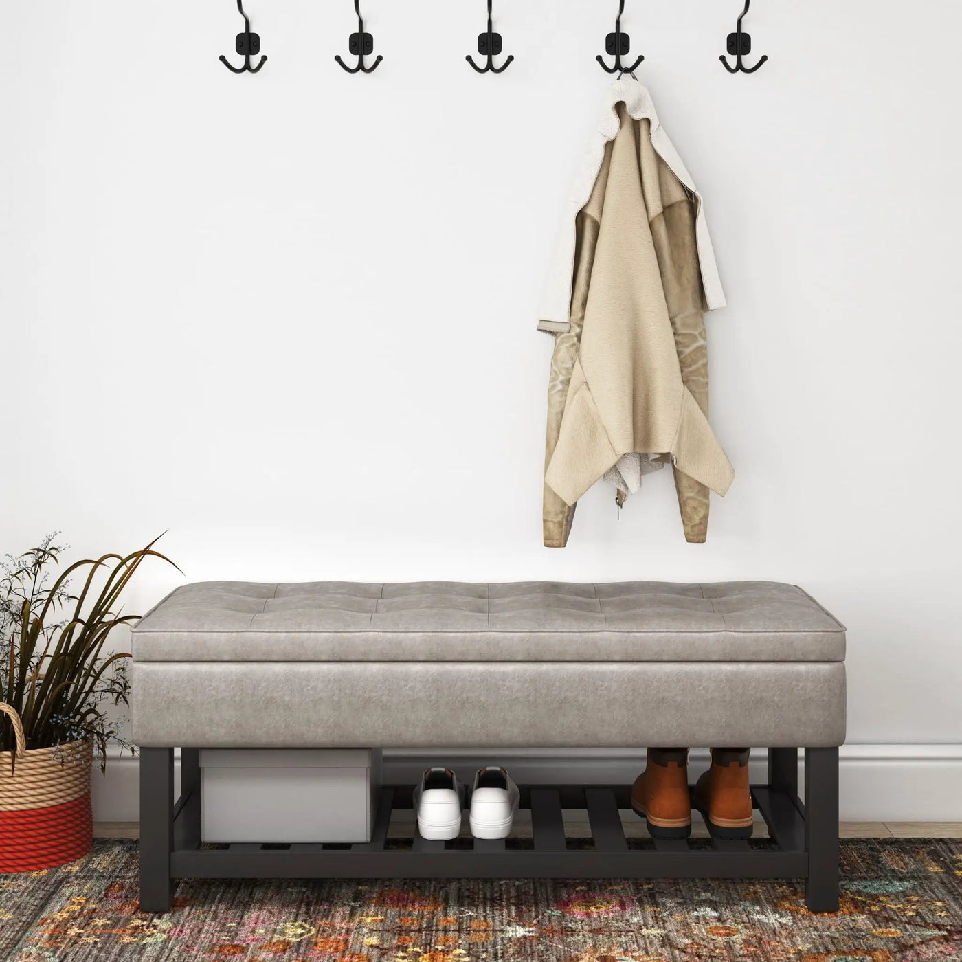 Cosmopolitan - Storage Ottoman Bench With Open Bottom by Unique Piece Furniture