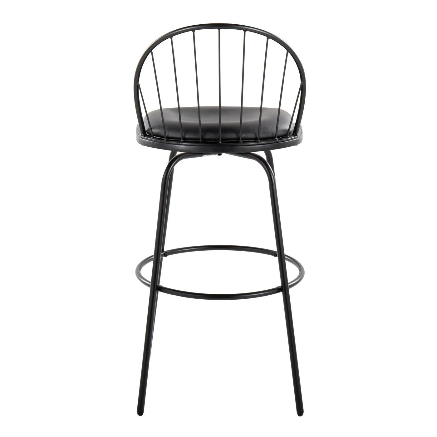 Riley - Claire Farmhouse Fixed Height Barstool With Swivel With Round Footrest (Set of 2) by HouseOfZazla