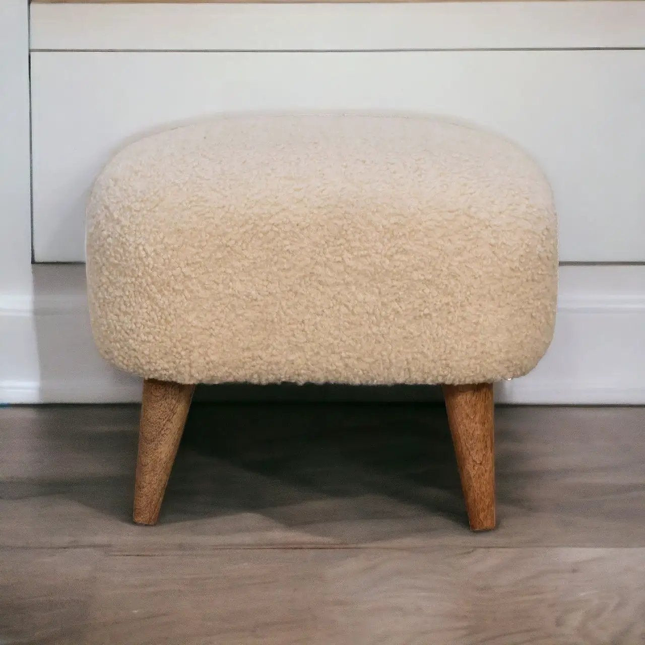 Square Footstool - Cream by Unique Piece Furniture