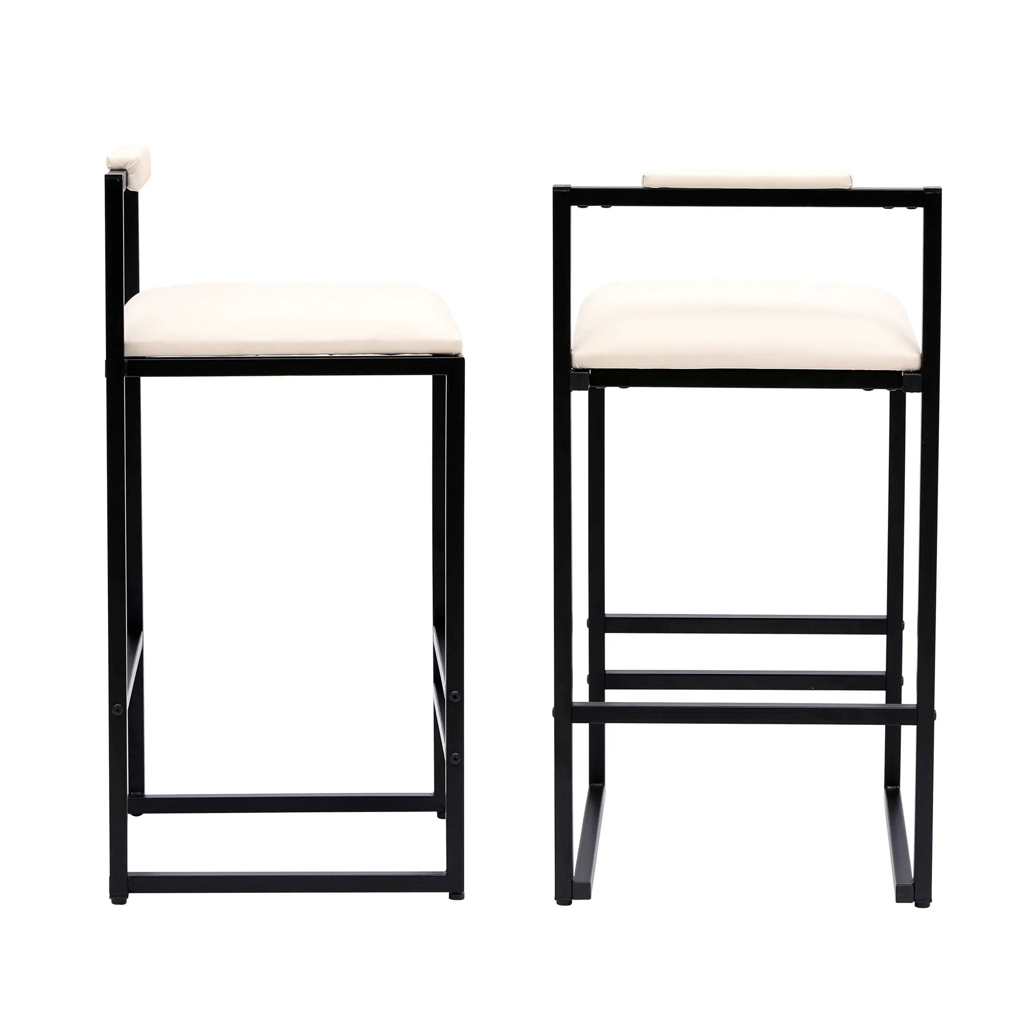 Elegant Bar Stool Set With Backrest And Footrest, Counter Height (Set of 2) by Unique Piece Furniture