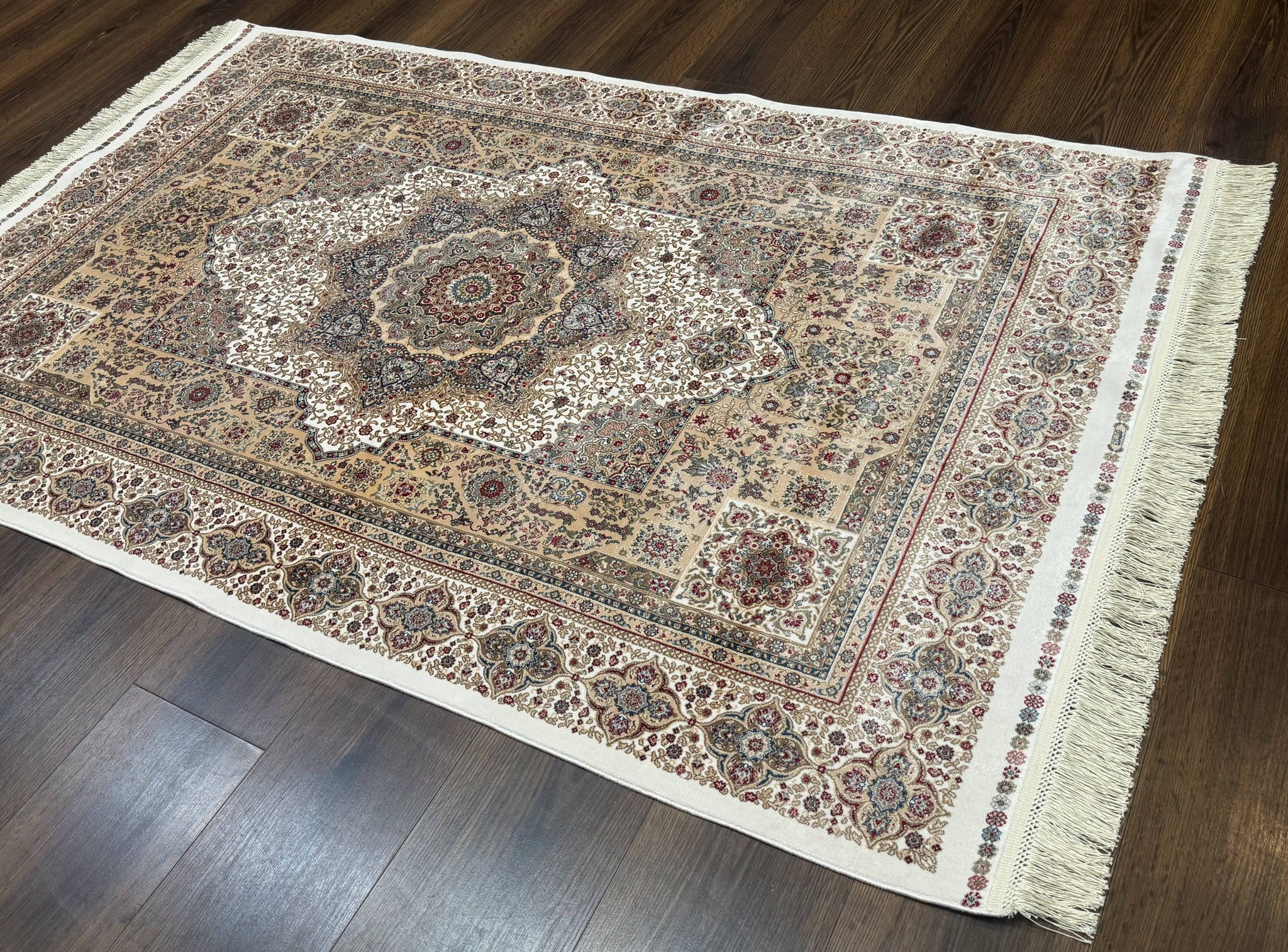Turkish Memluk Silk Rug 4x6, Hereke Carpet, Bamboo Silk, New by Jewel Rugs