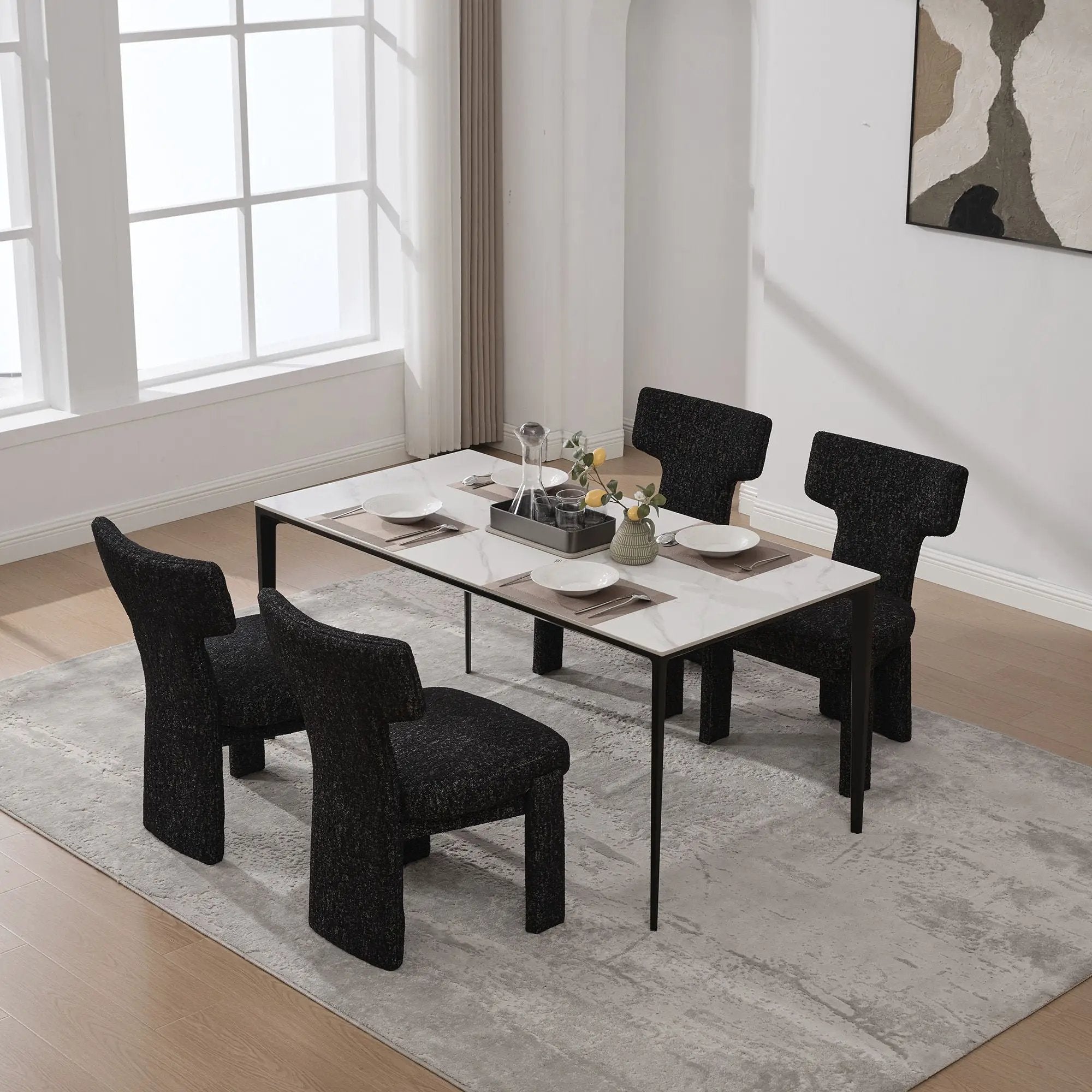 Armless Curved Back Accent Chairs by Unique Piece Furniture