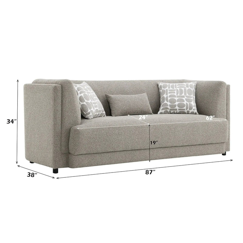 Glenda - Sofa With 3 Pillows - Gray by HouseOfZazla