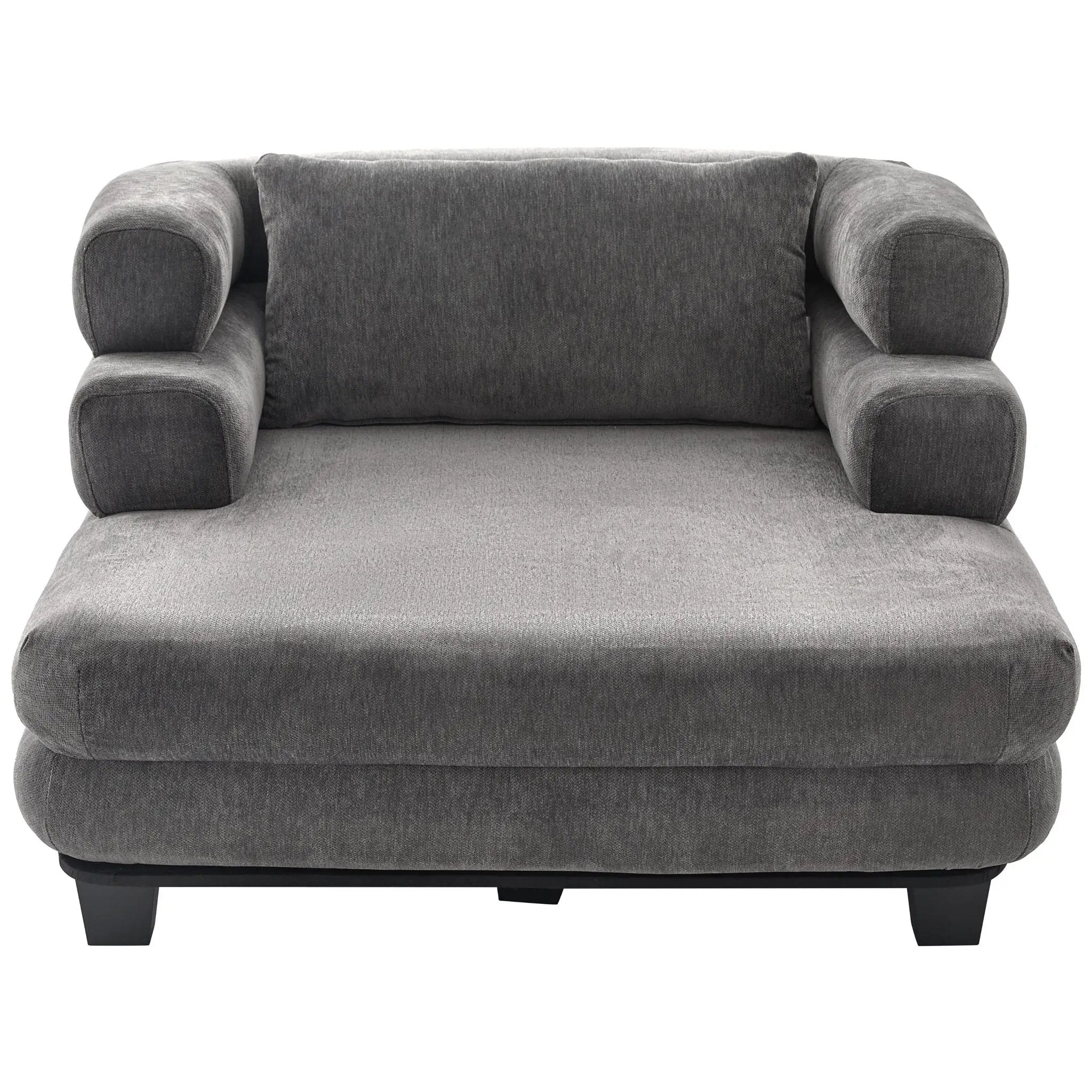 Oversized Chaise Lounge Sofa Bed with Deep Seat and Layered Armrests by HouseOfZazla