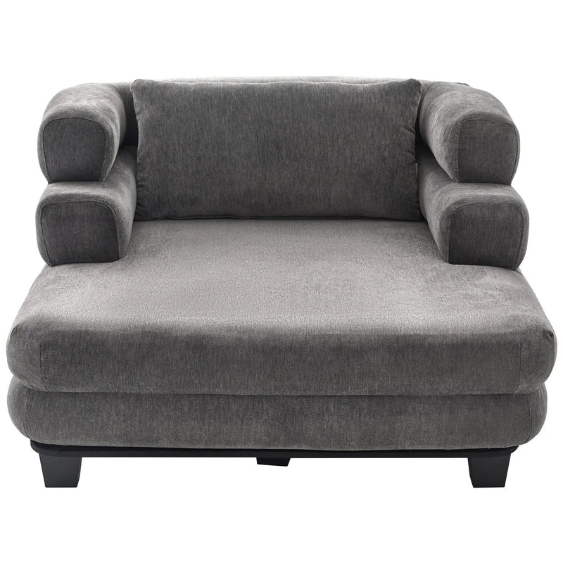 Oversized Chaise Lounge Sofa Bed with Deep Seat and Layered Armrests by HouseOfZazla