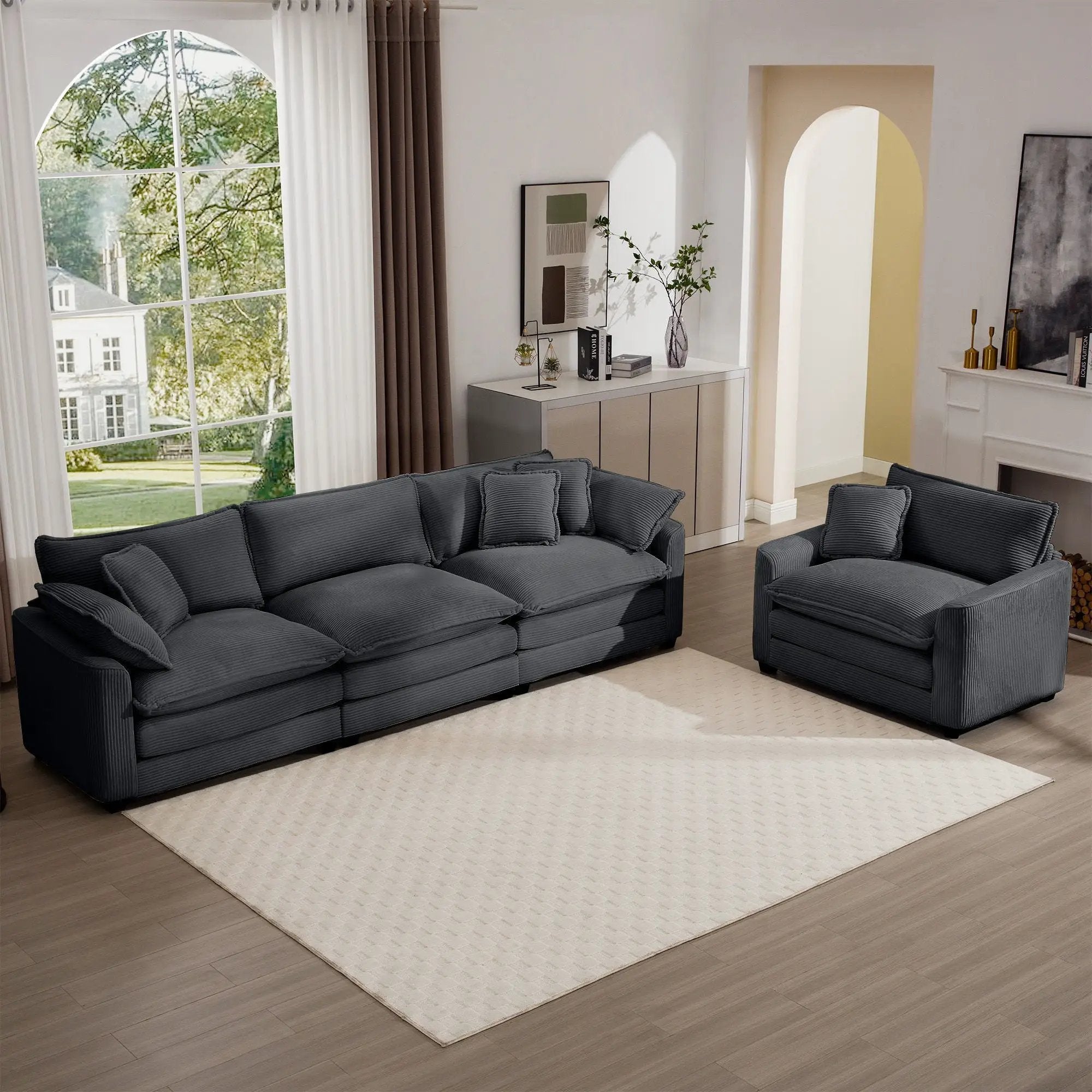Elegant Oversized Sectional Sofa Set With Deep Seats And Flexible Layout by Unique Piece Furniture