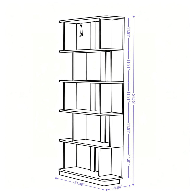 Modern 5 Tier Open Storage Bookcase by HouseOfZazla